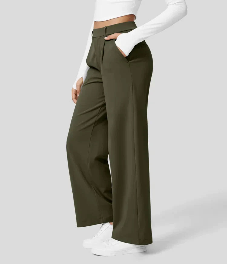 Heidi-Mode | Damen Stretch Hoch Taille Gerade Bein Hose