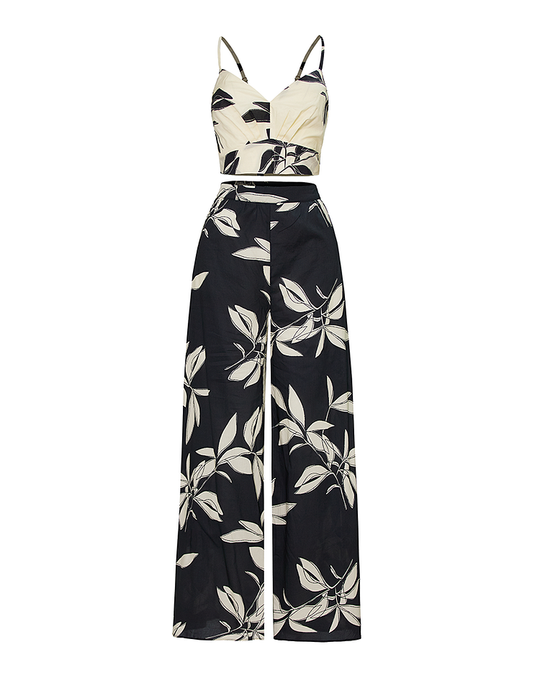 Top und Hose mit Blattdruck Set - Jette