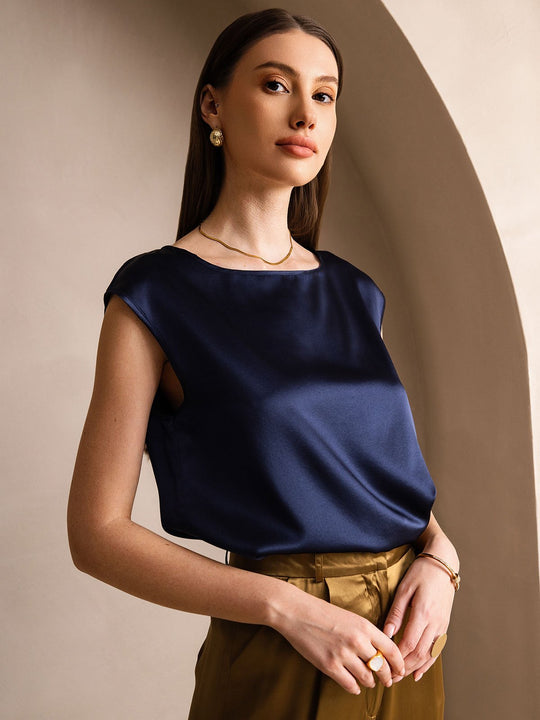 Heidi-Mode | Seiden Kapuze Ärmel Bluse