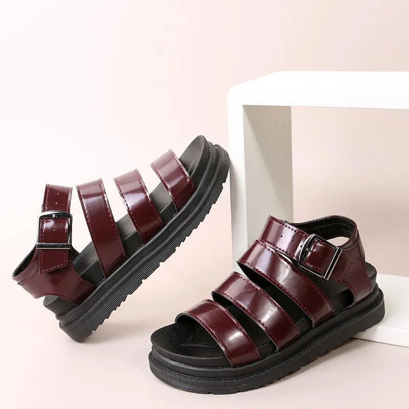 Heidi-Mode | Sandals with buckle and platform with open toes
