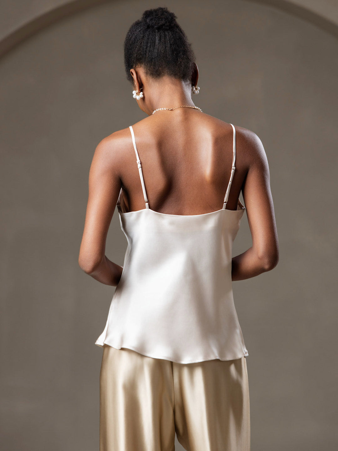 Heidi-Mode | V-Ausschnitt Reine Seide Spaghettiträger Camisole Top
