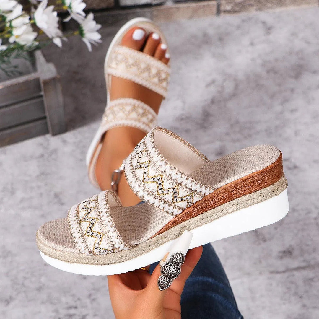 Heidi-Mode | Sommer-Sandalen mit Leinenboden