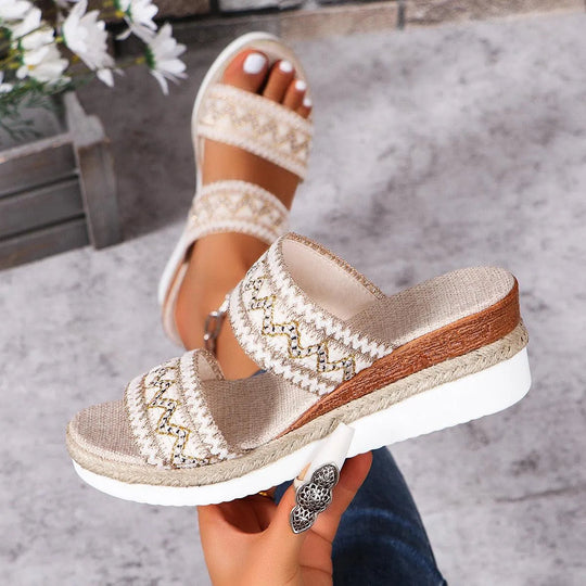 Heidi-Mode | Sommer-Sandalen mit Leinenboden