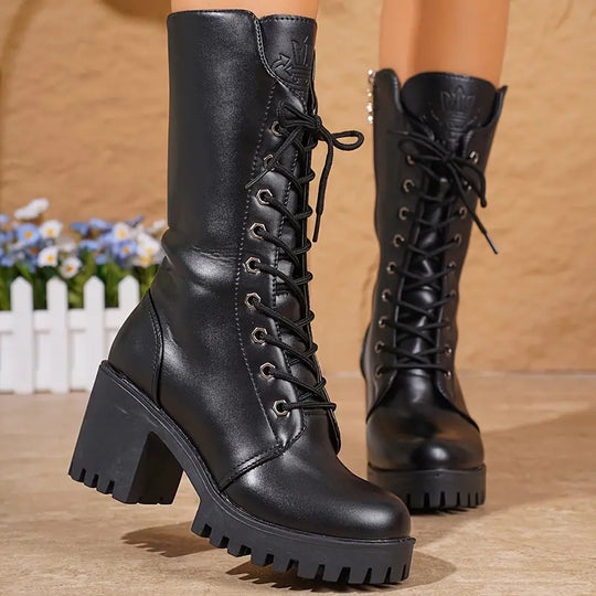 Heidi-Mode | Elegante Halbhohe Damenstiefel Mit Wade