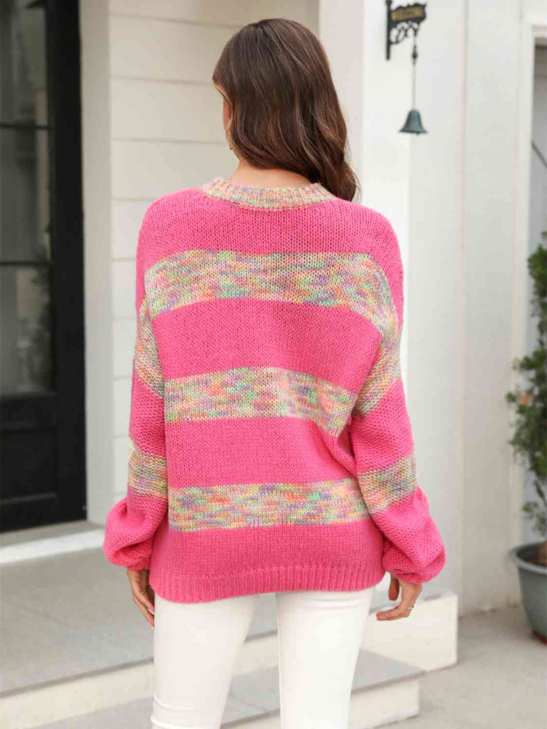 Heidi-Mode | Gestreifter Drop Shoulder Pullover