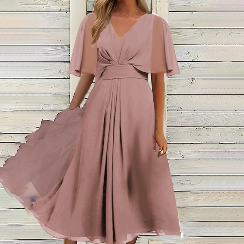 Heidi Mode | V-Ausschnitt Taille Swing Kleid