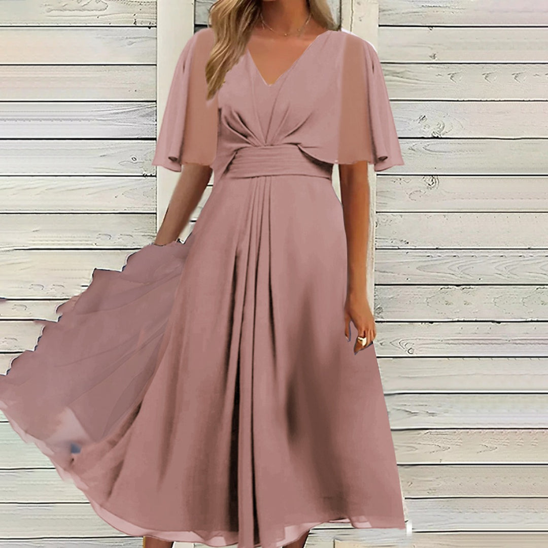 Heidi Mode | V-Ausschnitt Taille Swing Kleid
