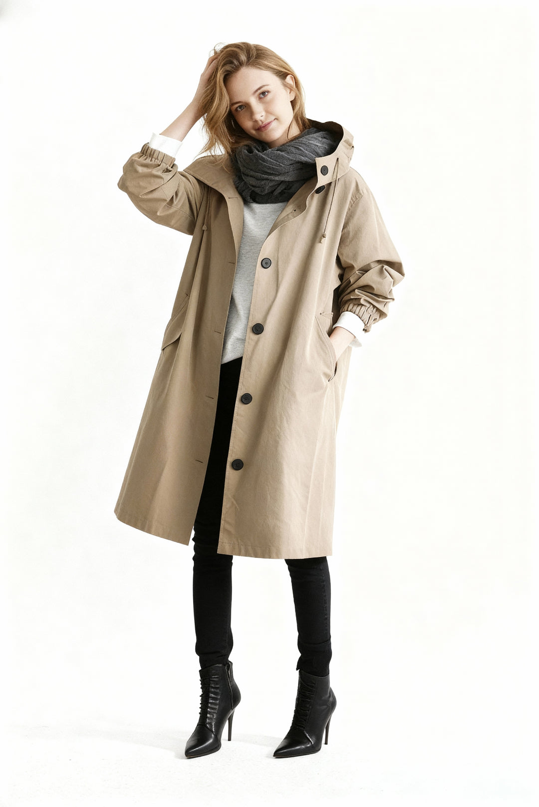 Trenchcoat mit Kapuze für Damen