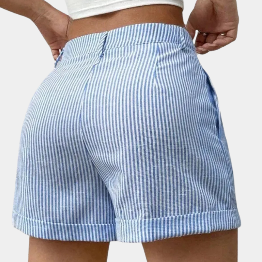 Heidi-Mode | Damen Plus Gestreifte Shorts Casual