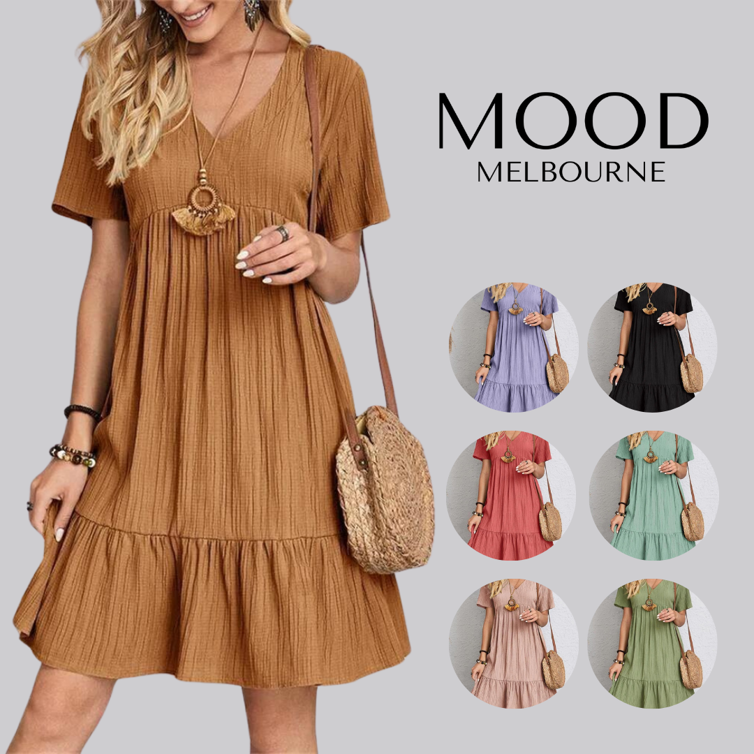 Heidi-Mode | Kontroll Retro V-Ausschnitt Kleid