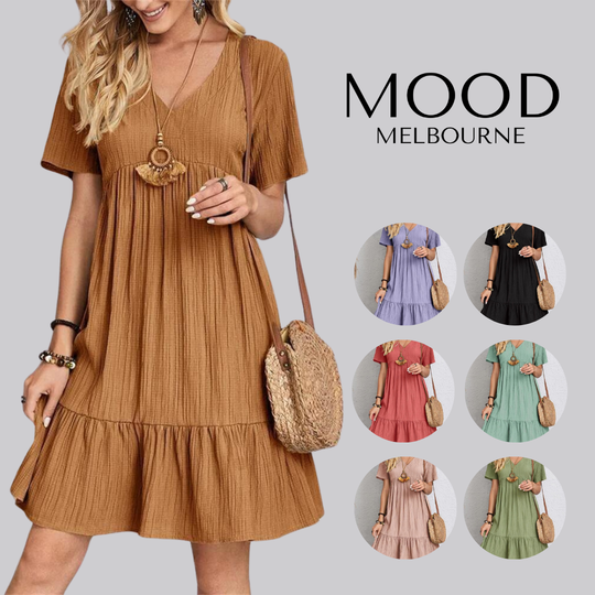 Heidi-Mode | Kontroll Retro V-Ausschnitt Kleid