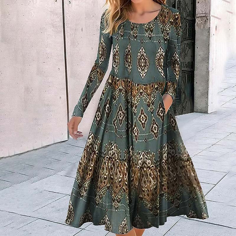 Heidi-Mode | Vintage Kleid mit Ethnischem Druck