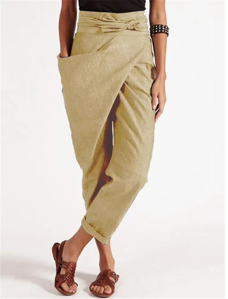 Heidi-Mode | High-Waist Wickel Bequeme Hose