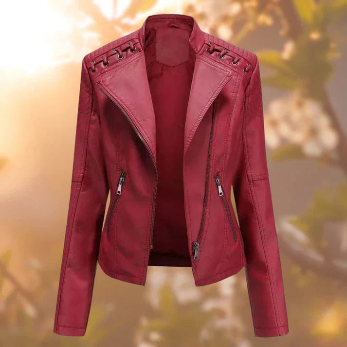 Heidi-Mode | Vegane Lederjacke mit Taschen für Frauen