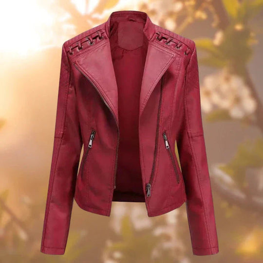 Heidi-Mode | Vegane Lederjacke mit Taschen für Frauen