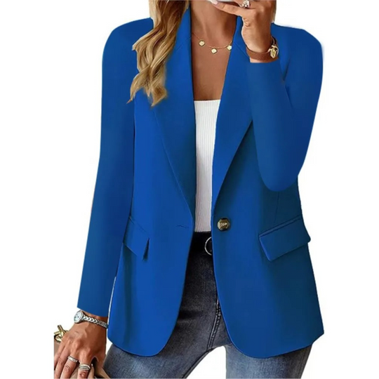 Heidi-Mode - Lässig Einfarbig Lange Ärmel Slim Tasche Schnalle Damen Blazer