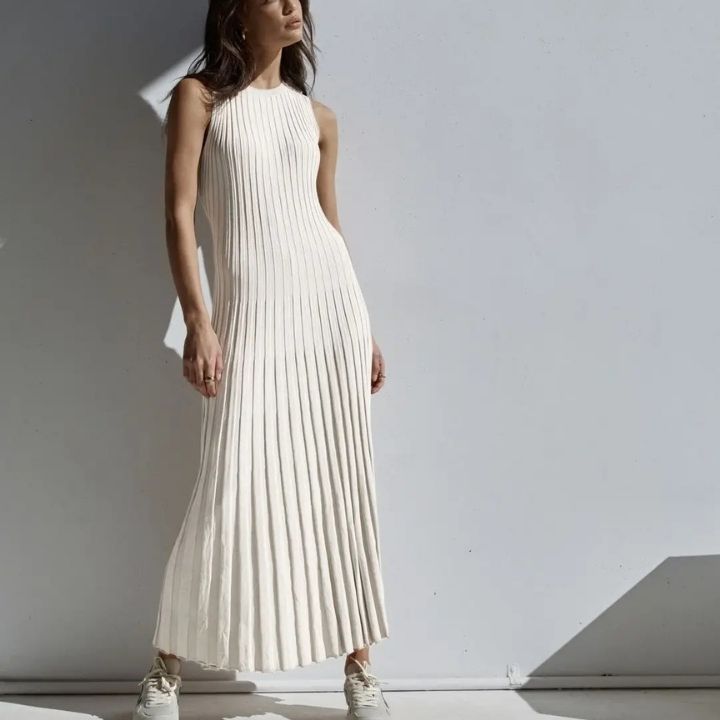 Geraffte Maxi Kleid