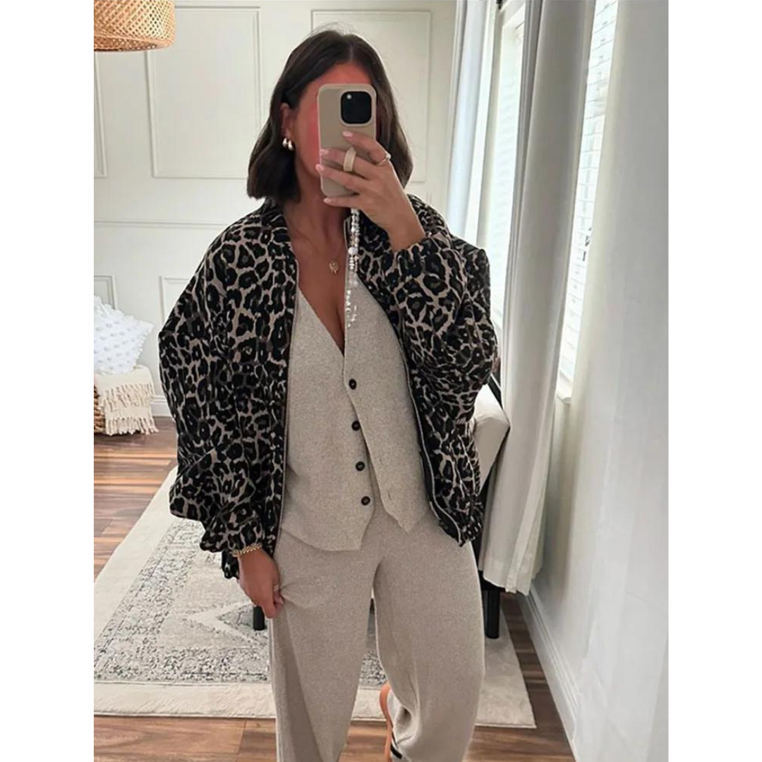 Heidi-Mode | Bomberjack mit Leopardenmuster
