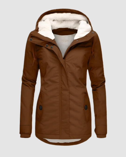 Lange Gefütterte Winterjacke Damen | Heidi-Mode