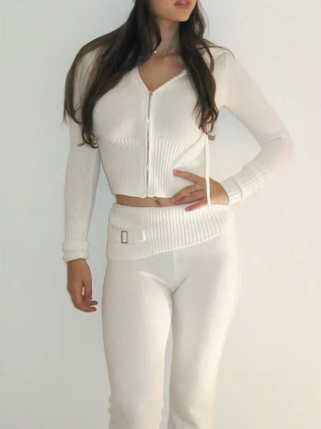 Heidi-Mode | Kurze Strickanzug mit Sweatshirt und Hose