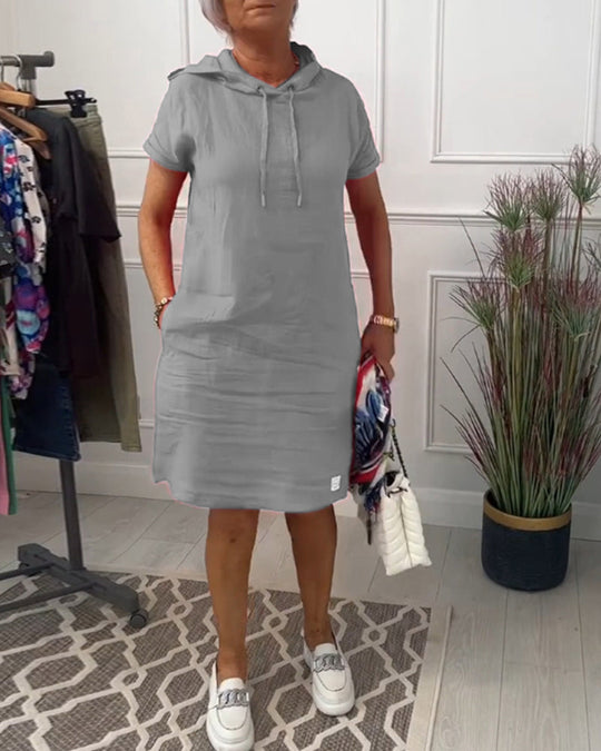 Heidi-Mode | Kurzärmliges Freizeitkleid mit Kapuze