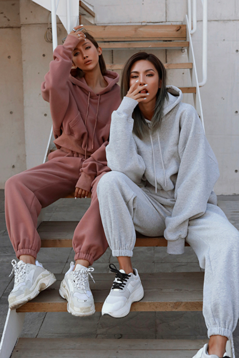 Heidi-Mode | Baumwolle Trainings- & Jogginganzug mit Vintage-Look für Frauen