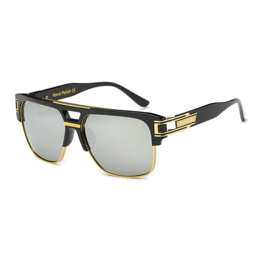 Heidi-Mode | Luxus Verspiegelte Linsen Quadratisches Rahmen Sonnenbrille