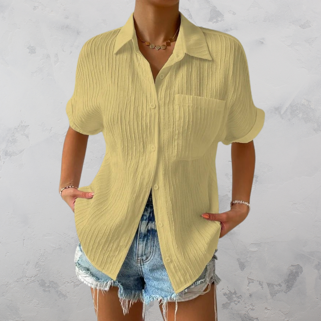 Heidi-Mode | Lässig Leichtgewicht Bluse mit Knopfverschluss für Damen