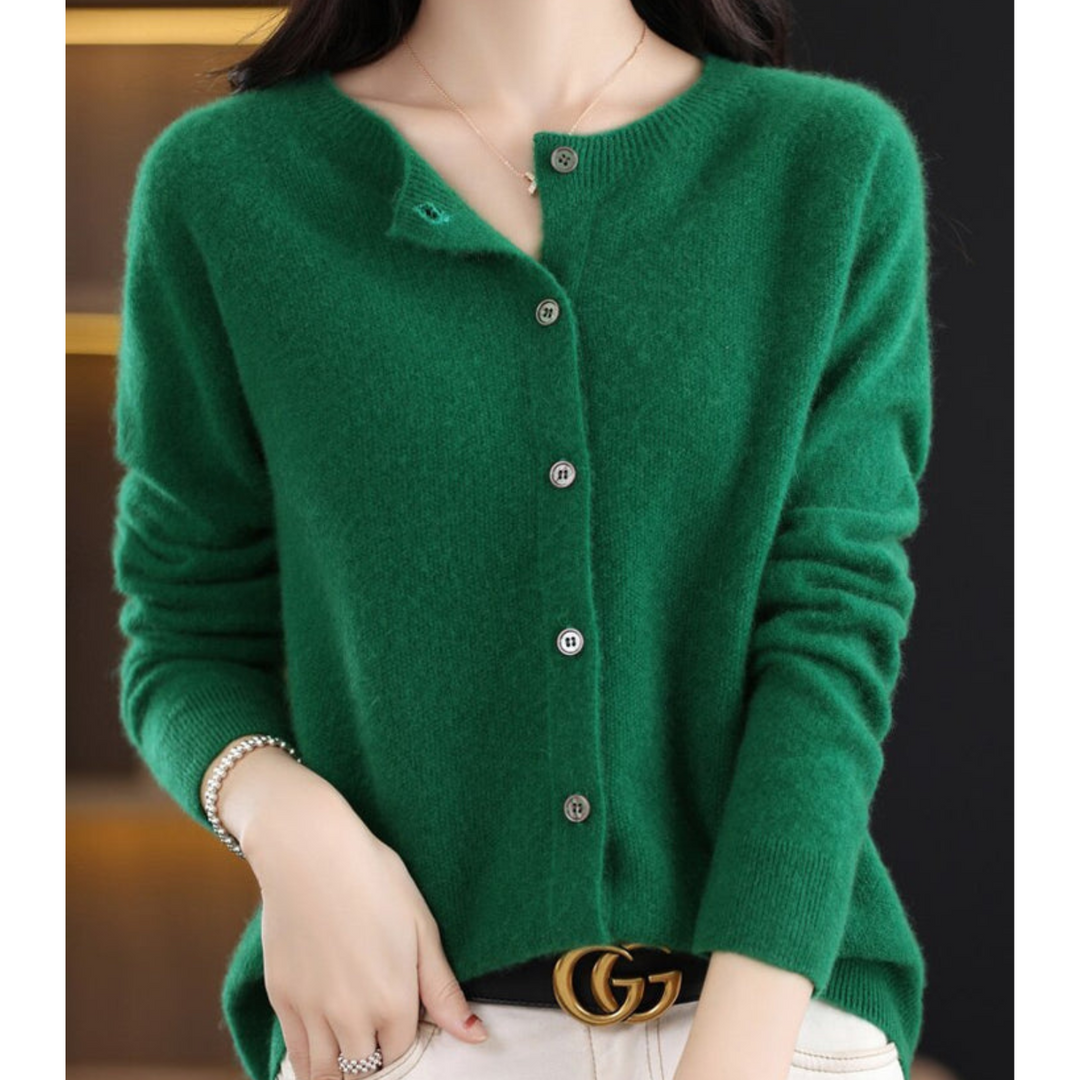 Heidi-Mode | Damen Rundhals Cardigan Pullover