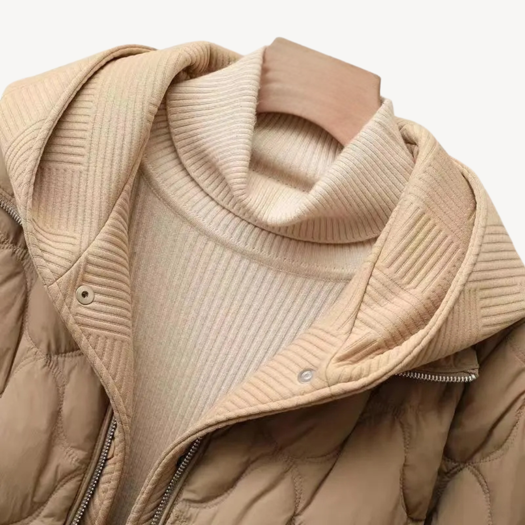 Heidi-Mode | Gestepptes Puffer-Jacke mit Kapuze für Frauen