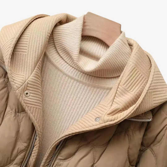 Heidi-Mode | Gestepptes Puffer-Jacke mit Kapuze für Frauen