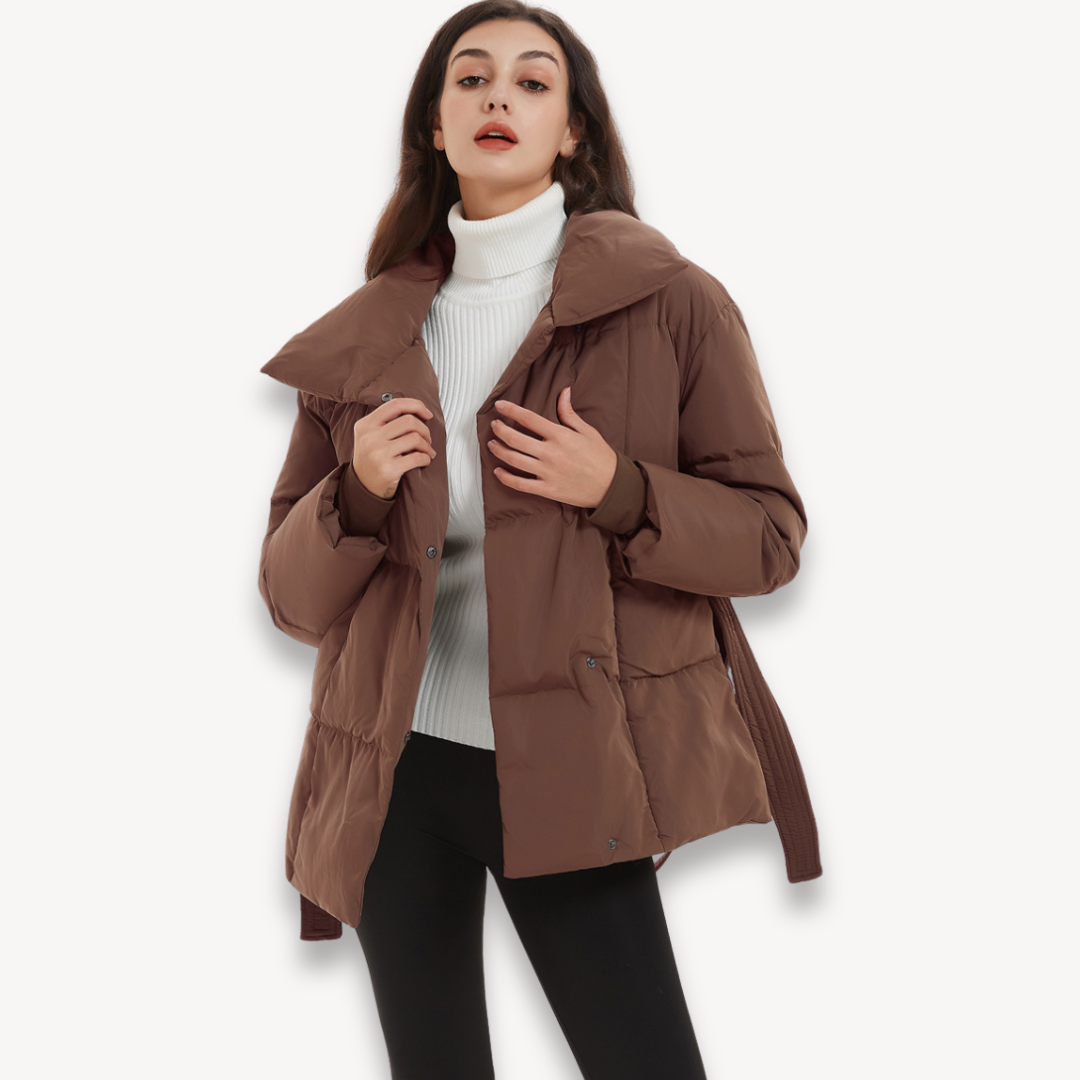 Heidi-Mode | Gurtelter Stepp-Pufferjacke für Frauen