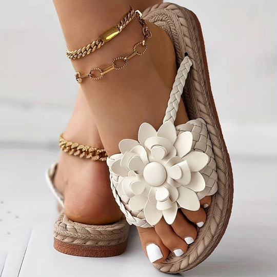 Heidi-Mode | Damen-Sandalen mit Offener Zehenspitze und Eleganten Geflochtenen Riemen
