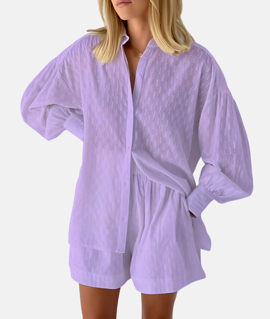 stoffen shirt en shortset