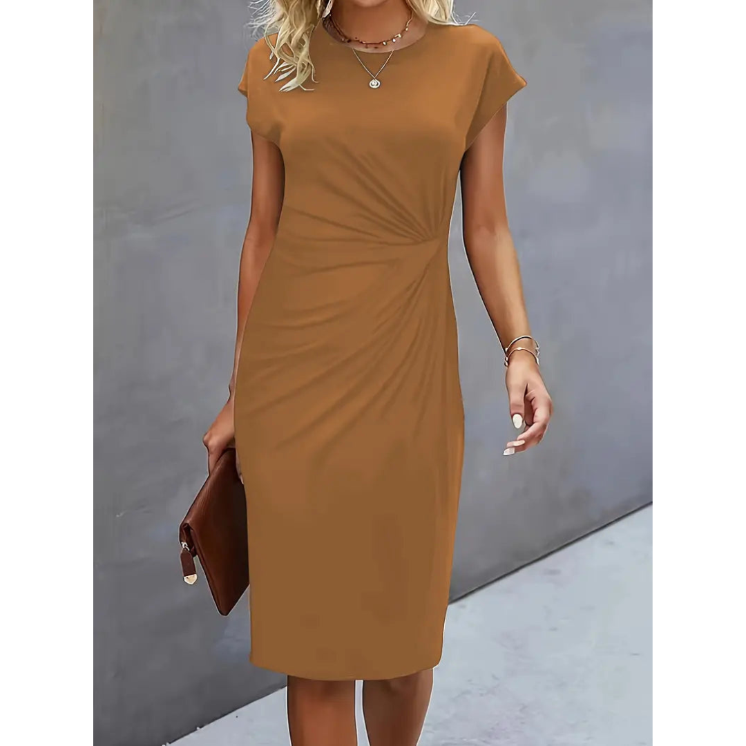 Heidi-Mode | Damen Taillenakzent Stil Kleid Kurzärmlich