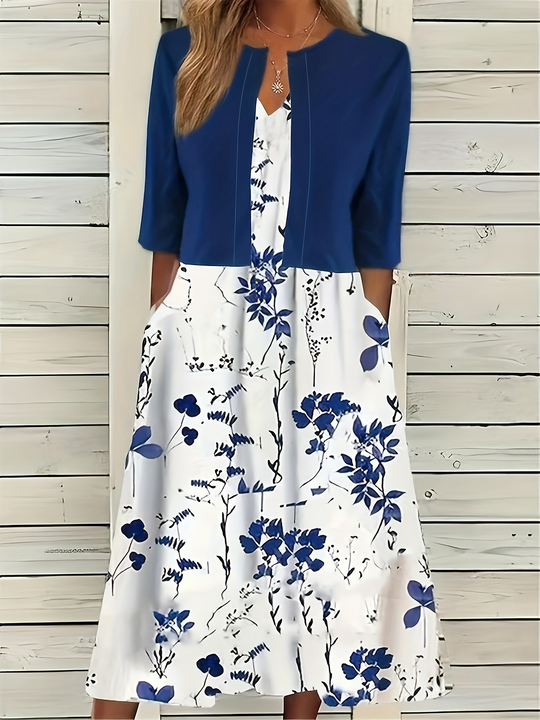 Top & geblümtes Kleid Set