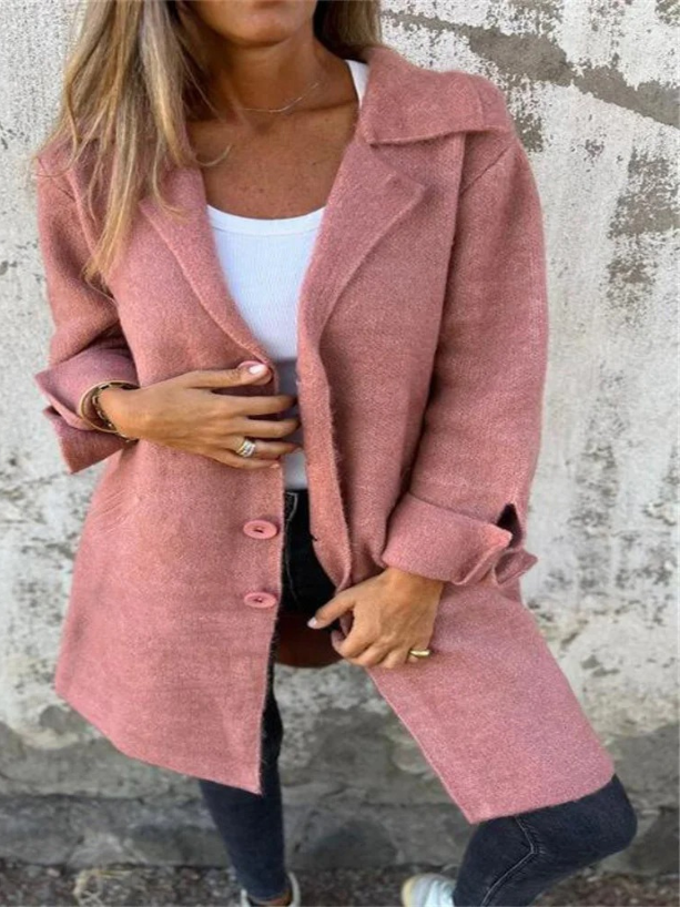 Heidi-Mode | Lange Strickjacken Damen Elegante Strickjacke mit Knöpfen