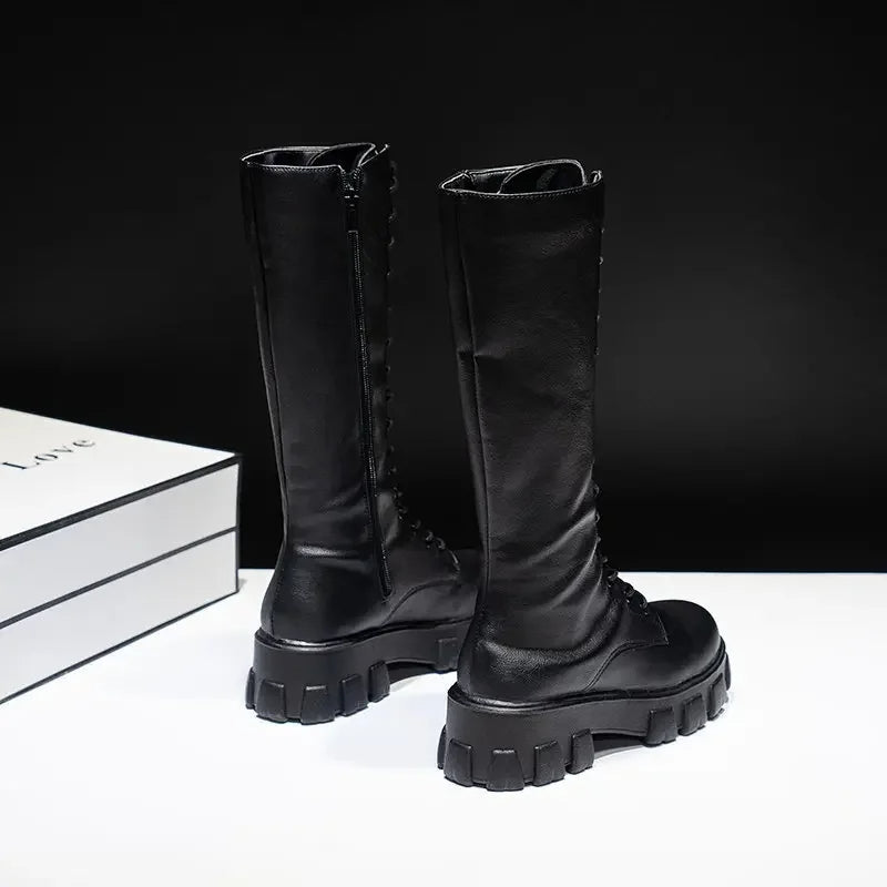 Heidi-Mode | kniehohe Stiefel mit Absatz für Frauen perfekt für lässige Tage