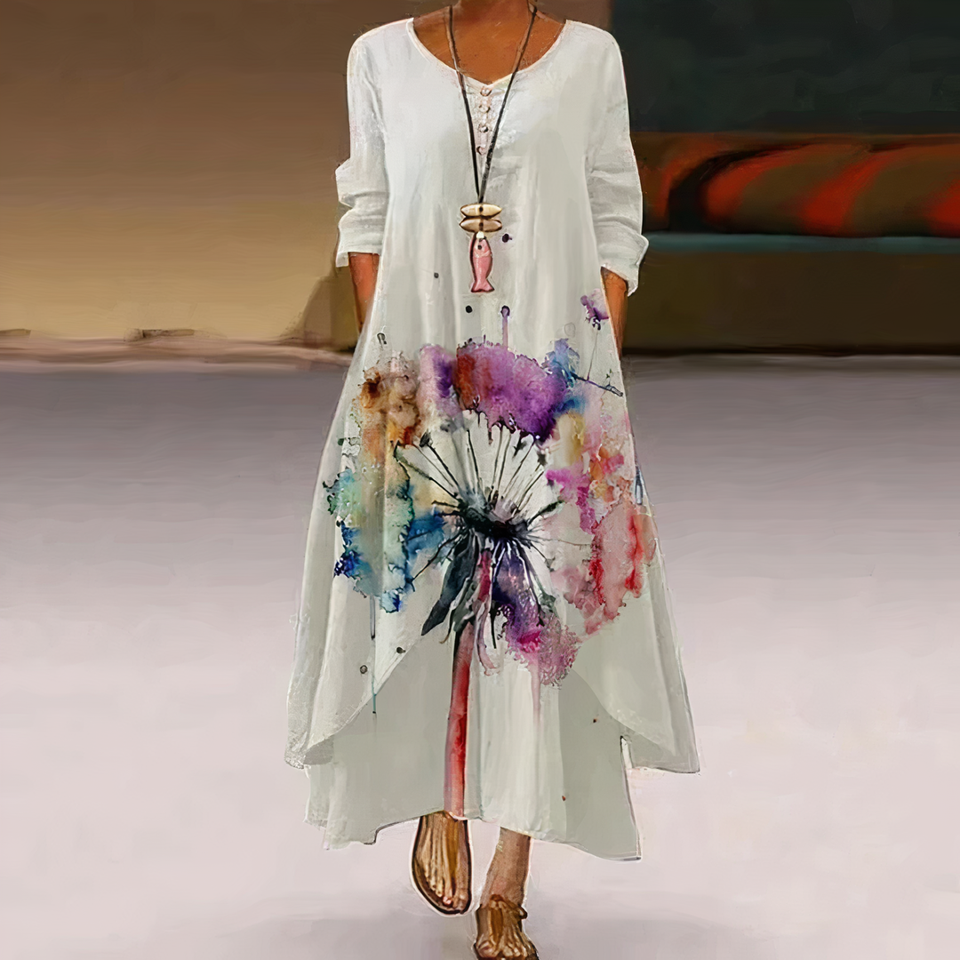 Heidi-Mode | Elegantes Kleid mit Raffinierten Details und Flatternder Schnitt