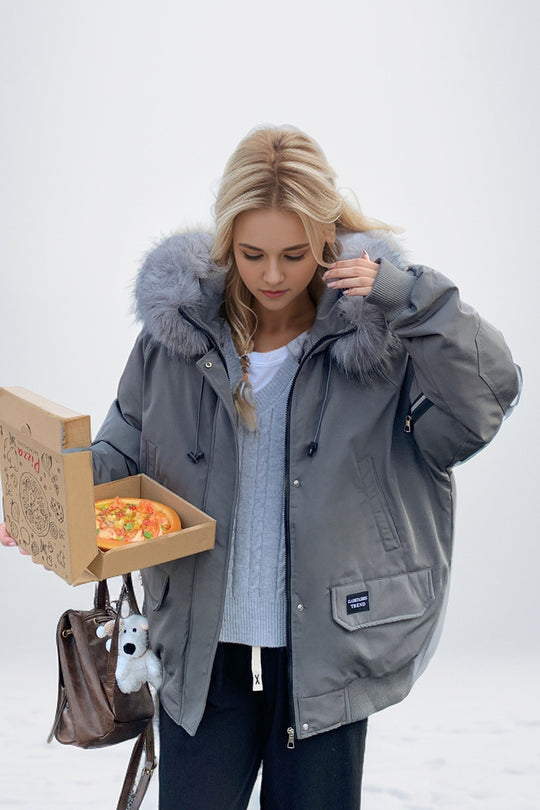 Heidi Mode | Elegante Amerikanische Fellkragen Workwear Parka