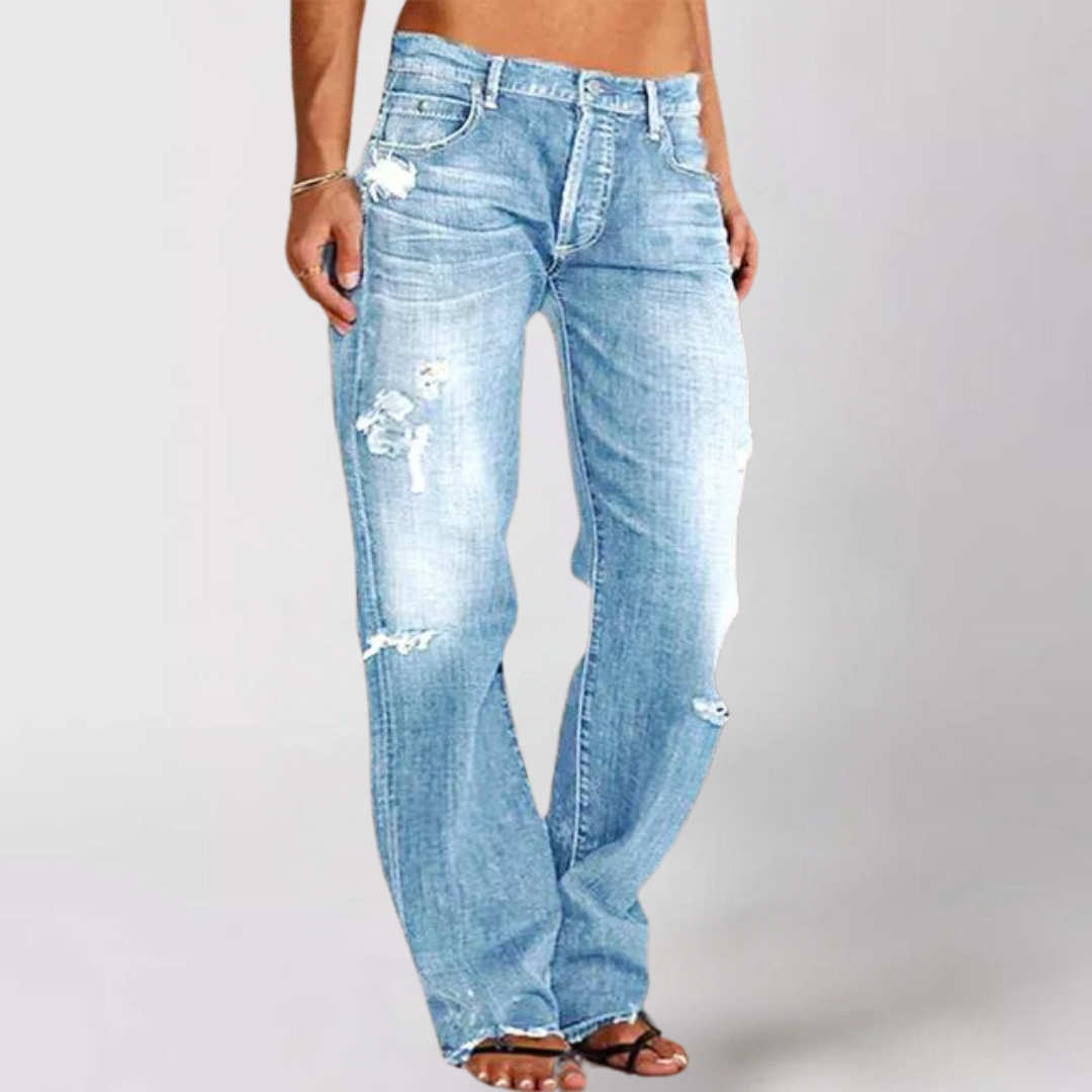 Heidi-Mode | Weit Geschnittene Denim Jeans für Frauen