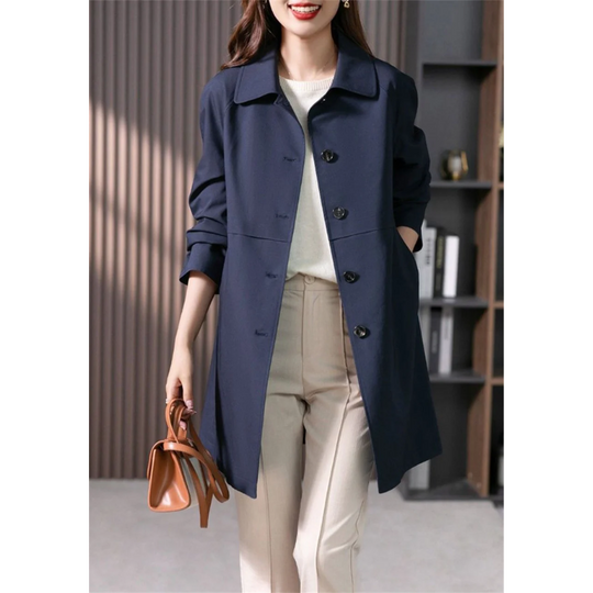 Heidi-Mode | Stylischer Einreihiger Kurzer Trenchcoat für Damen