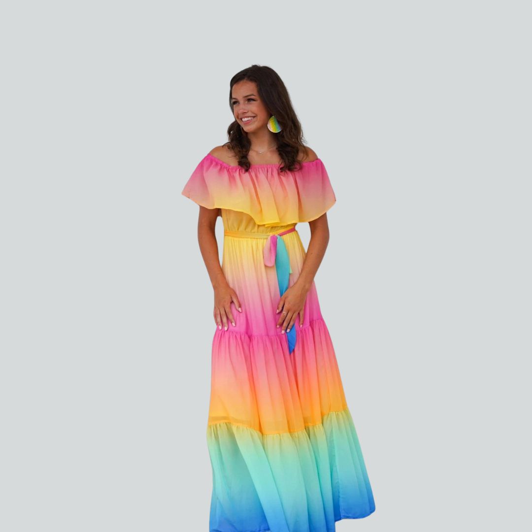 Heidi-Mode | Lange Kleid mit Volants