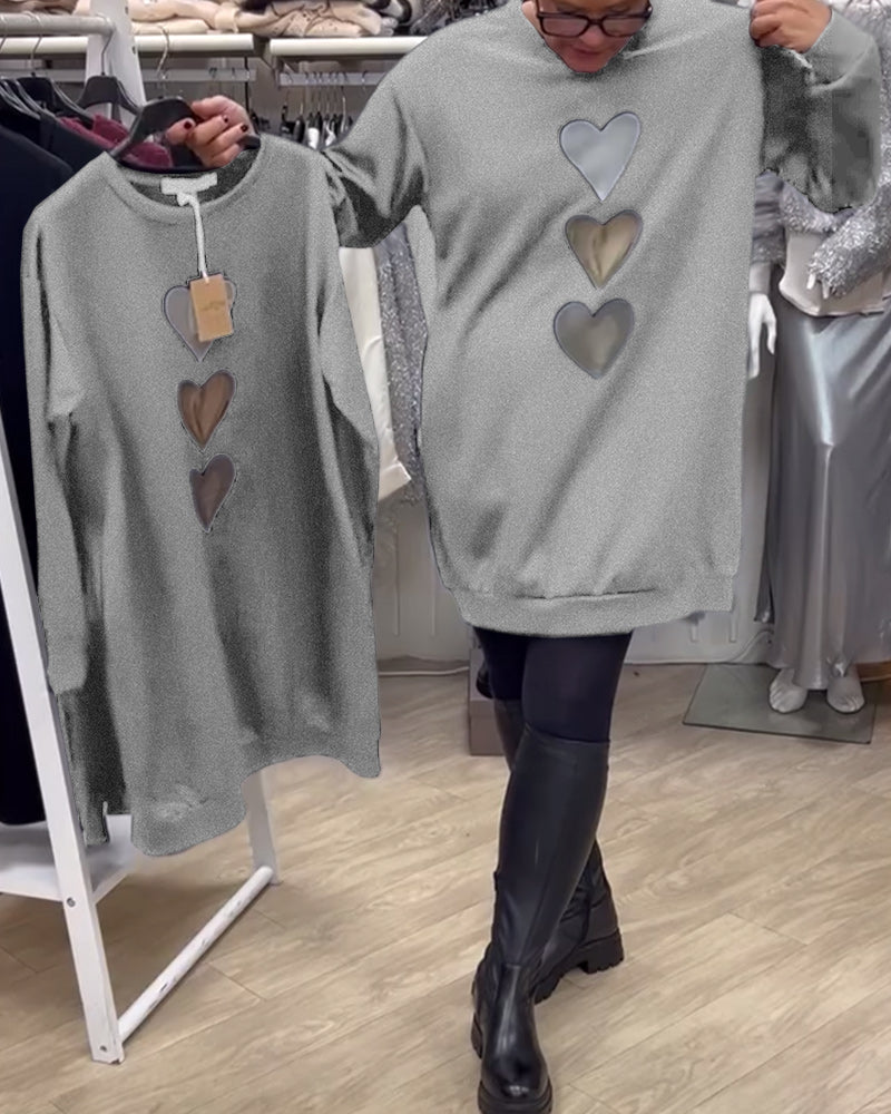 Heidi-Mode | Shift Herz Muster Lässig