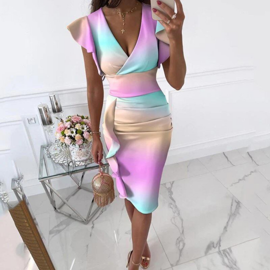 Heidi-Mode | Fließendes Sommerkleid mit V-Ausschnitt