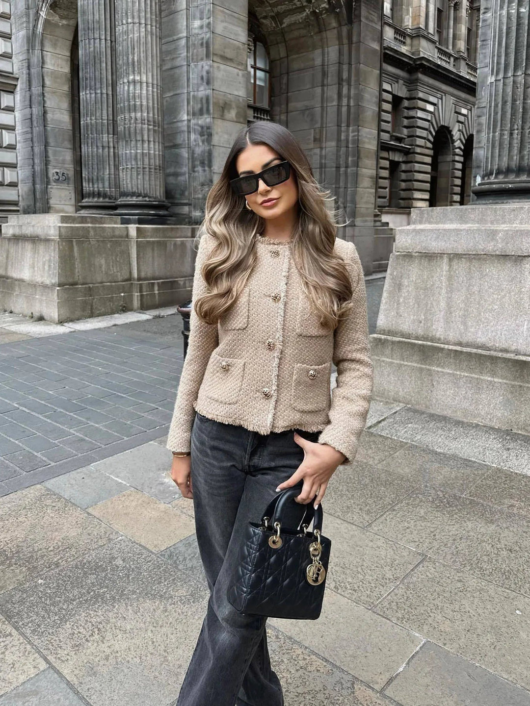 Heidi-Mode | Zeitlose Eleganz Sommer Strickjacke Damen mit Goldknöpfen