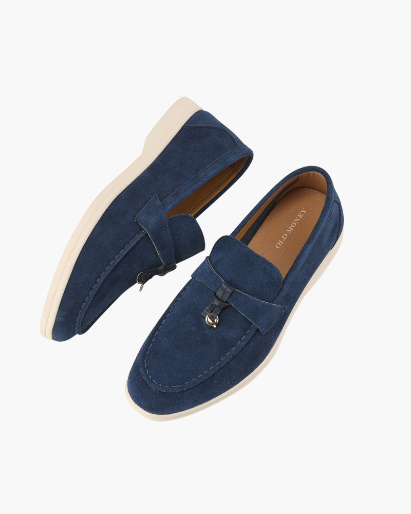 Heidi-Mode | Old Money Style Wildleder Slipper mit Quaste