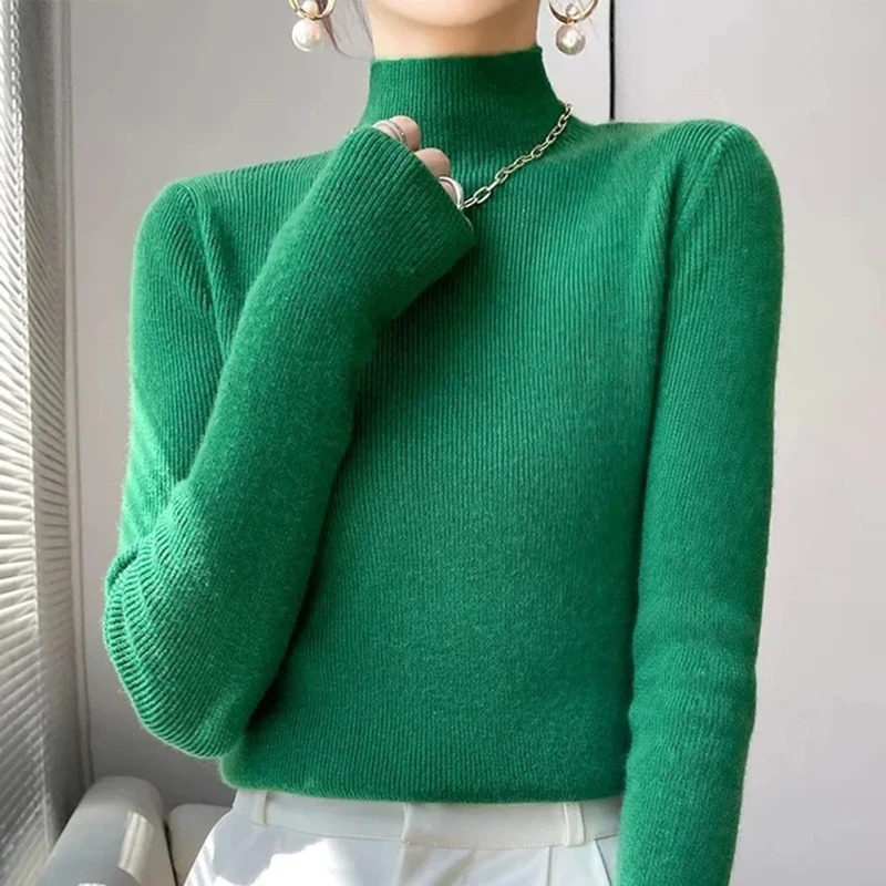Heidi-Mode | Damen Rollkragenpullover Gerippter Strick Weich und Elegant Rollkragenpullover Damen