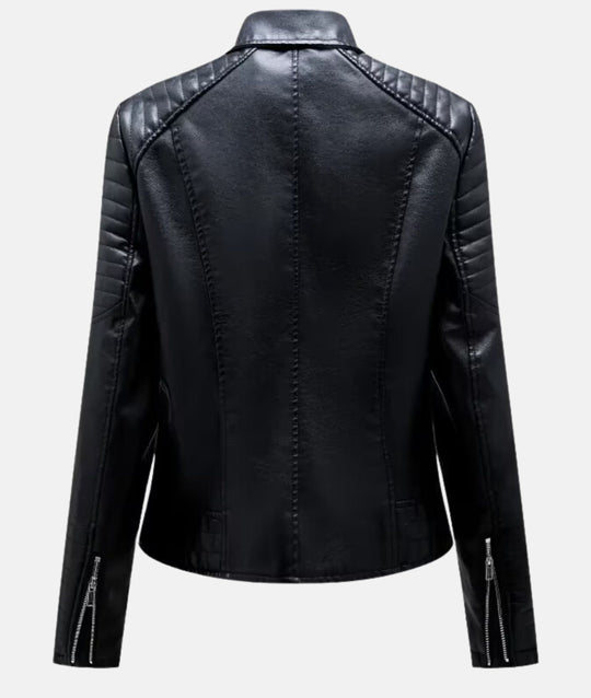 Heidi-Mode | Damen Lederjacke Ohne Kapuze Stilvolle Bikerjacke