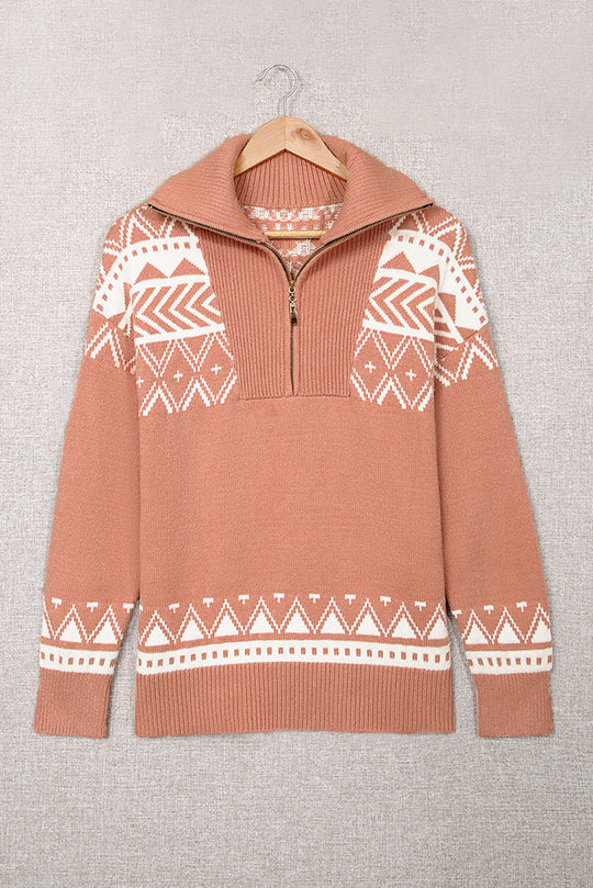 Geometry Knit Quarter Zip Pullover